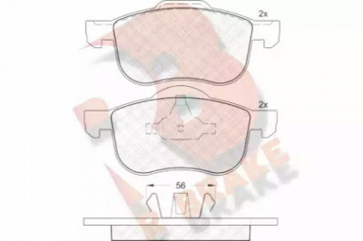 R BRAKE rb1297 -  Комплект тормозных колодок, дисковый тормоз